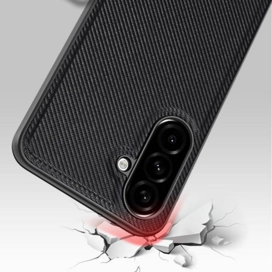 Funda para móvil nevox StyleShell NYLO Cover TPU Nylon Negra para Samsung Galaxy A57 5G
