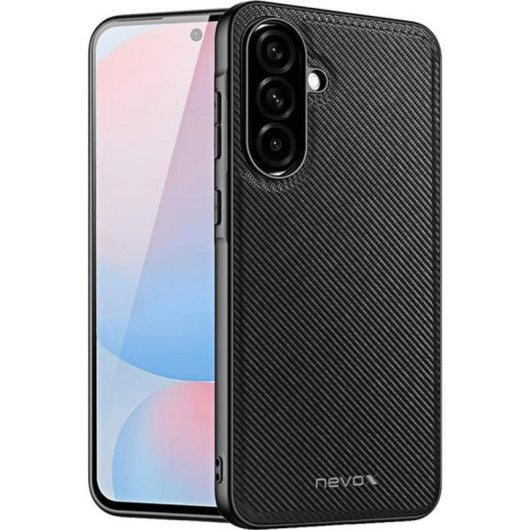 Funda para móvil nevox StyleShell NYLO Cover TPU Nylon Negra para Samsung Galaxy A57 5G