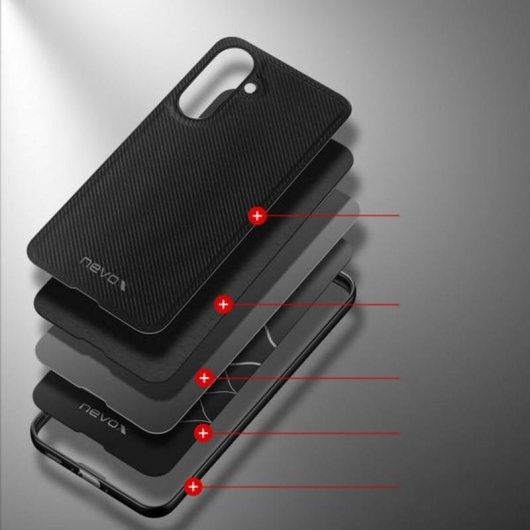 Funda para móvil nevox StyleShell NYLO Cover TPU Nylon Negra para Samsung Galaxy A57 5G