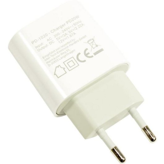 Carregador USB-C 20W Power Delivery 3.0 Inter-Tech PD-1020 Branco