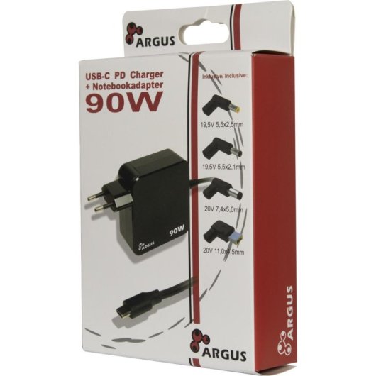 Cargador Inter-Tech PD-2090 USB-C 90W Quick Charge 3.0 Negro