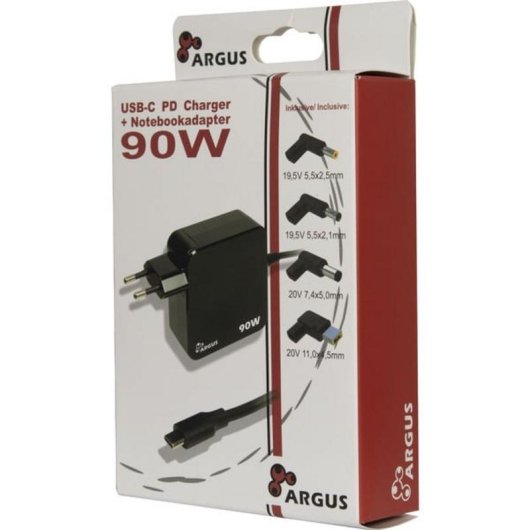 Cargador Inter-Tech PD-2090 USB-C 90W Quick Charge 3.0 Negro