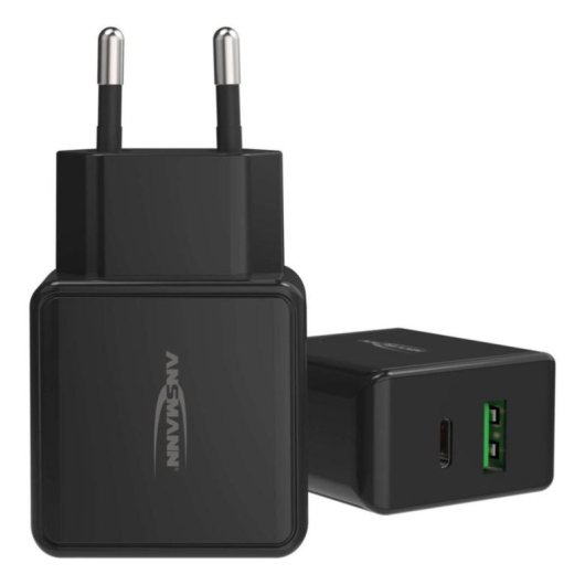 Carregador USB-C e USB-A 20W Ansmann HC218PD Preto