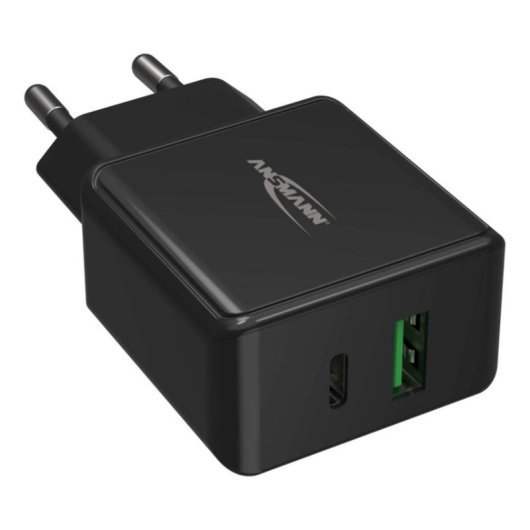 Carregador USB-C e USB-A 20W Ansmann HC218PD Preto