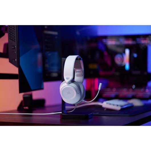 Auriculares Corsair HS35 v3 con cable jack 3,5 mm Gaming, micrófono omnidireccional, blancos