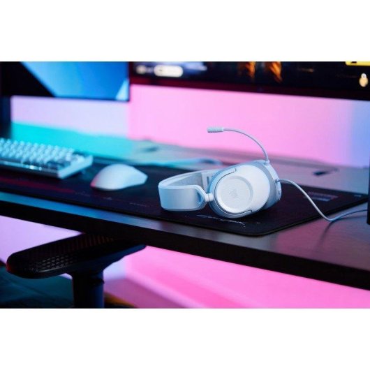 Auriculares Corsair HS35 v3 con cable jack 3,5 mm Gaming, micrófono omnidireccional, blancos