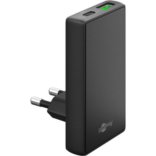Ladegerät Dual USB-C/A PD 65W Schwarz Goobay 75723