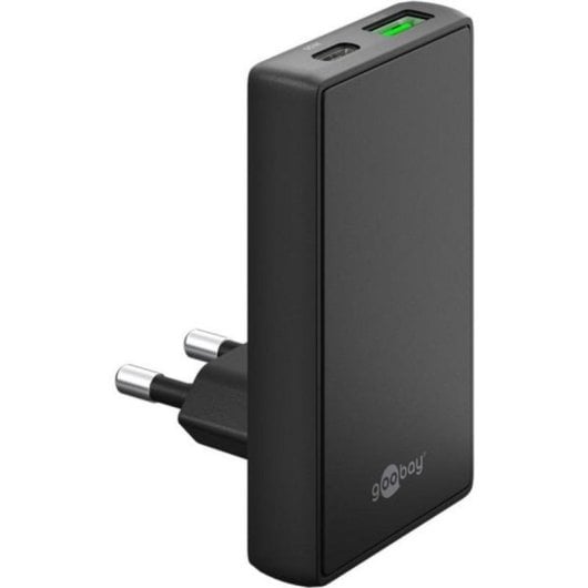 Ladegerät Dual USB-C/A PD 65W Schwarz Goobay 75723