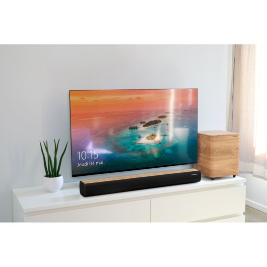Barra de Sonido Bluetooth + Subwofer Inalámbrico 300W SB400BTWSBK Thomson Negra