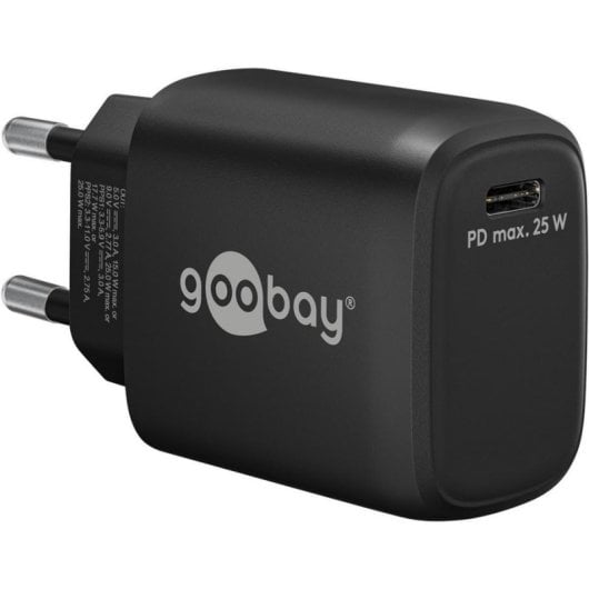 Caricatore USB-C Goobay 65367 25W Power Delivery GaN Interno Nero