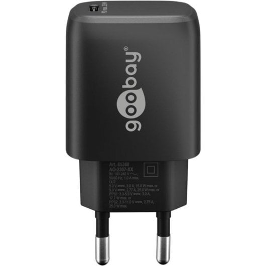 Caricatore USB-C Goobay 65367 25W Power Delivery GaN Interno Nero