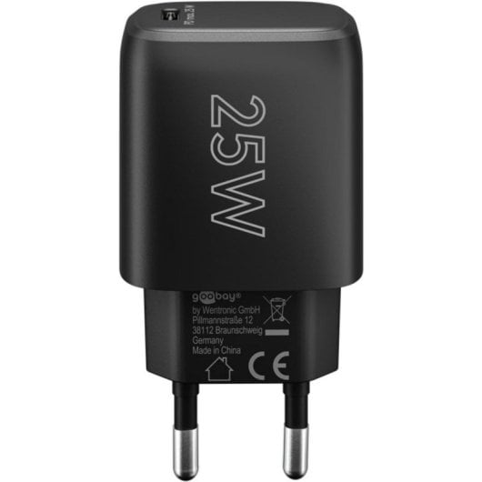 Caricatore USB-C Goobay 65367 25W Power Delivery GaN Interno Nero
