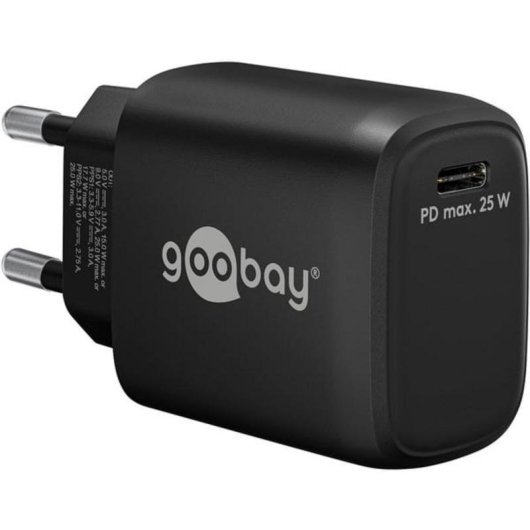 Caricatore USB-C Goobay 65367 25W Power Delivery GaN Interno Nero