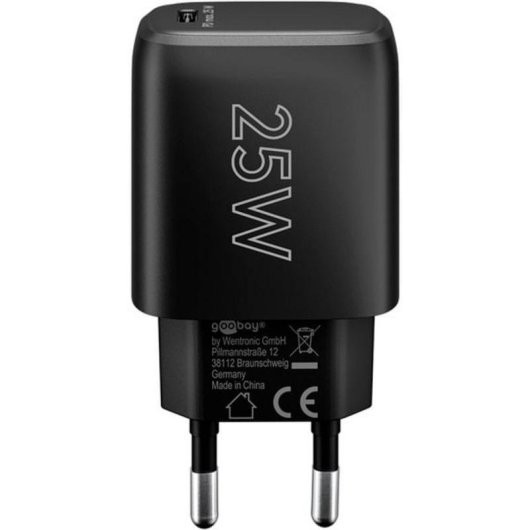 Caricatore USB-C Goobay 65367 25W Power Delivery GaN Interno Nero