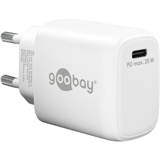 Ladegerät USB-C Goobay 65368 25W Schnellladung Innen Weiß