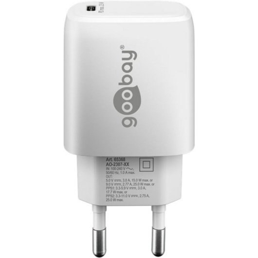 Ladegerät USB-C Goobay 65368 25W Schnellladung Innen Weiß