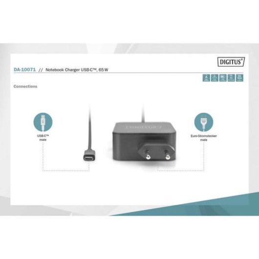 Caricatore USB-C per Portatile Digitus 65W PD3.0 Nero