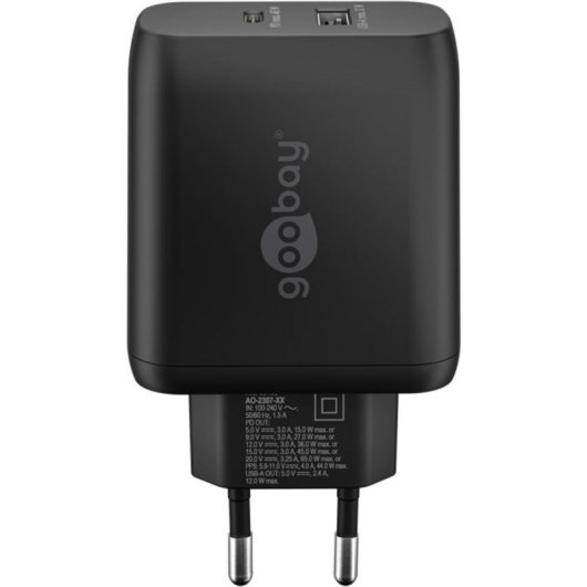 Schnelllader Dual USB-C PD GaN 65W goobay 65409