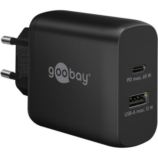 Schnelllader Dual USB-C PD GaN 65W goobay 65409