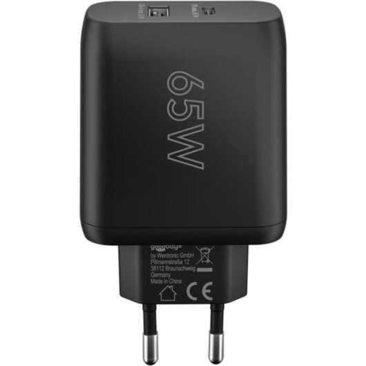 Schnelllader Dual USB-C PD GaN 65W goobay 65409