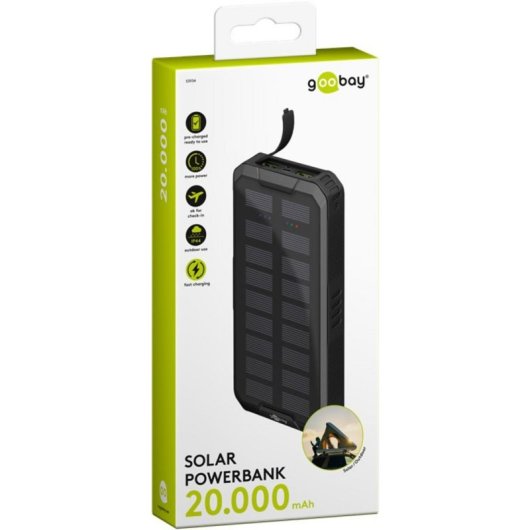 Batteria esterna Goobay 53934 20000 mAh Ricarica rapida Quick Charge 3.0 Solare Nero