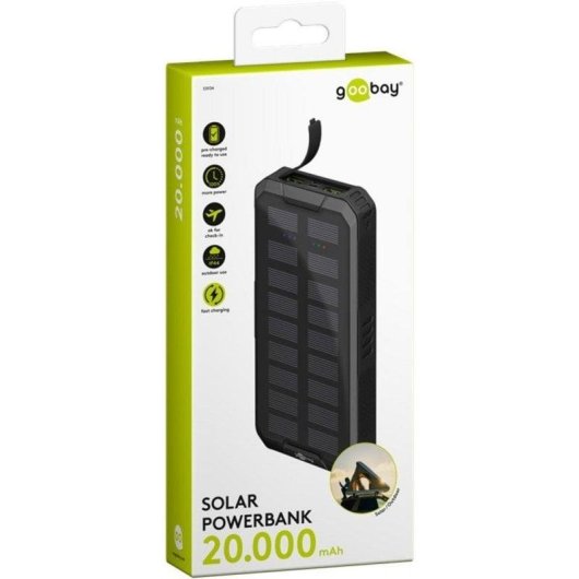 Batterie Externe Goobay 53934 20000 mAh Charge Rapide QC 3.0 Solaire Noir