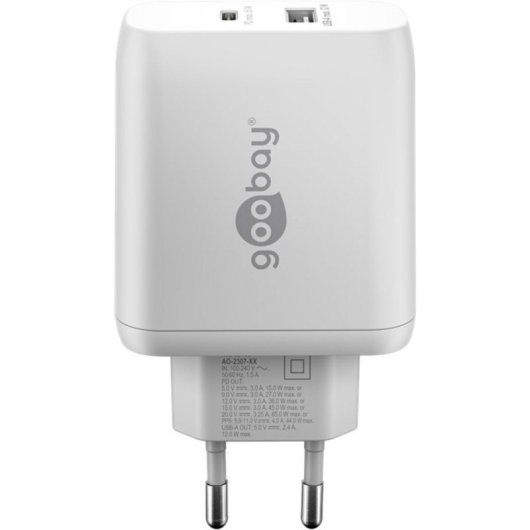 Schnelllader Dual USB-C PD GaN 65W goobay 65410