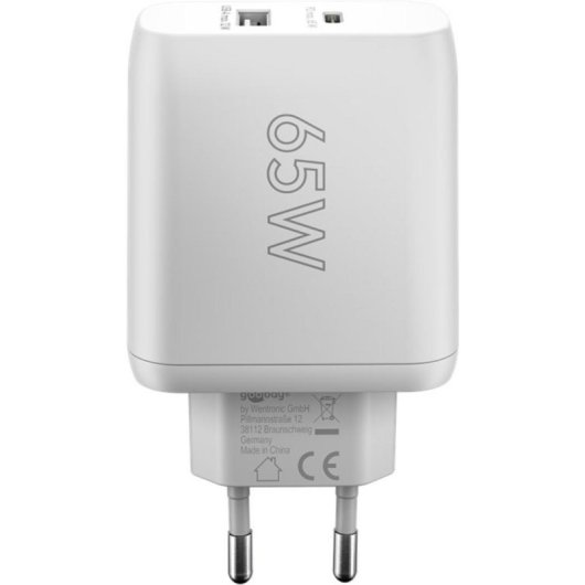 Schnelllader Dual USB-C PD GaN 65W goobay 65410