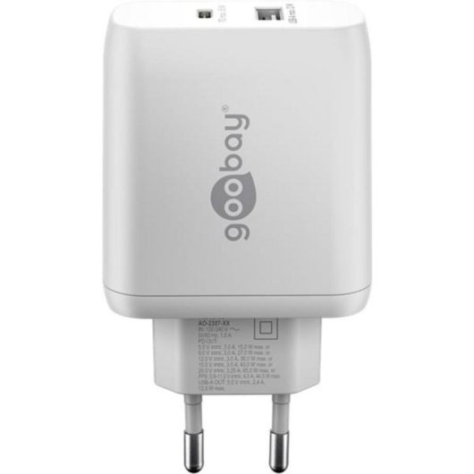 Schnelllader Dual USB-C PD GaN 65W goobay 65410