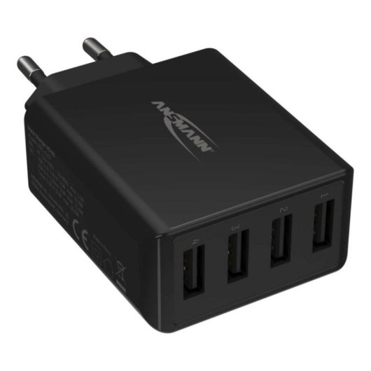 Cargador Ansmann HC430 Interior 4 Puertos USB 2.0 Negro