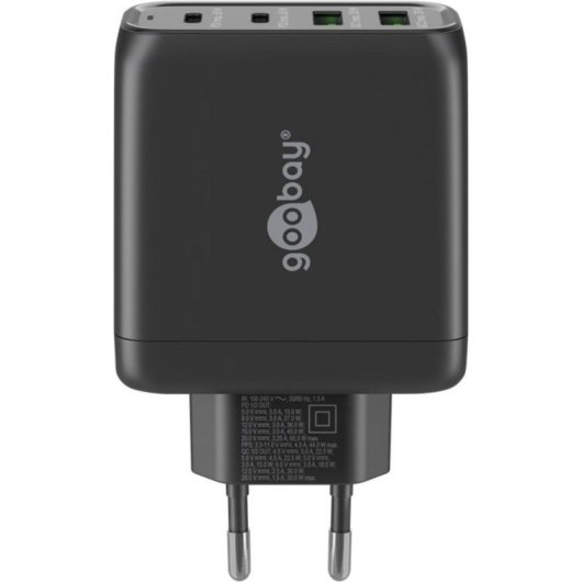 Schnelllader Multiport USB-C Goobay 64817 68W GaN 4 Ports
