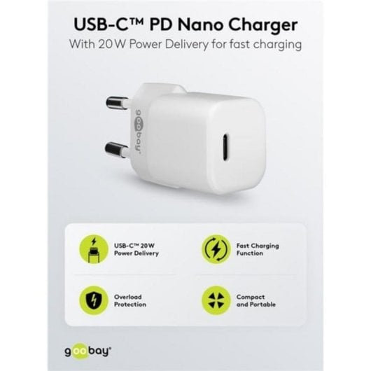 USB-C Schnelllader Goobay 65404 PD GaN 20W Schwarz