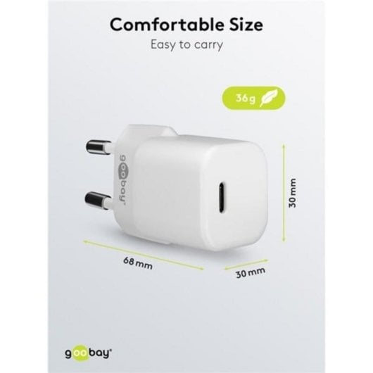 USB-C Schnelllader Goobay 65404 PD GaN 20W Schwarz