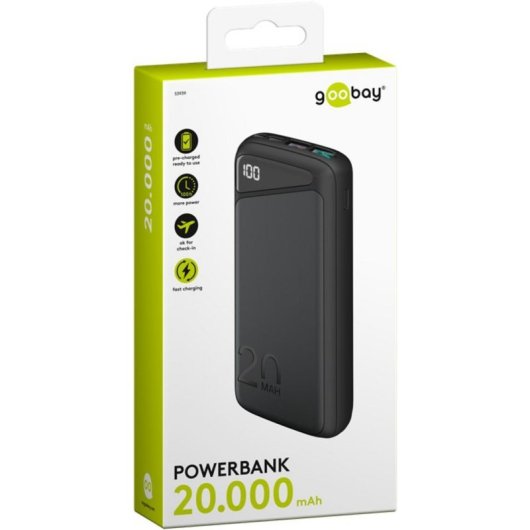 Batterie externe Goobay 53939 20000 mAh Quick Charge 3.0 USB-C PD Noir