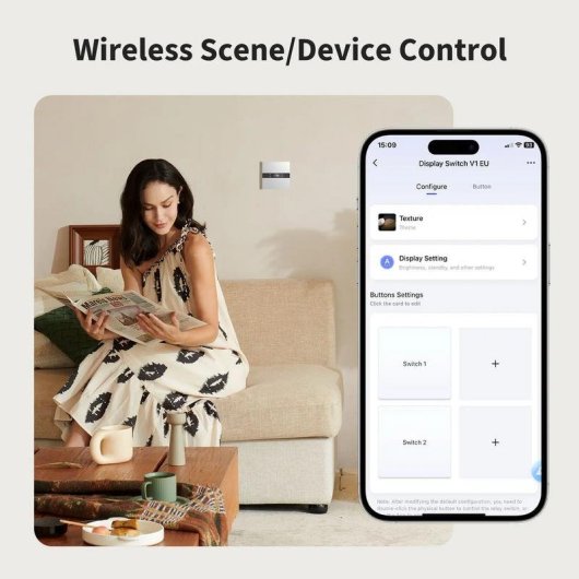 Interruptor inteligente Aqara Display Switch V1 Zigbee WiFi Bluetooth Compatible Alexa Google Home