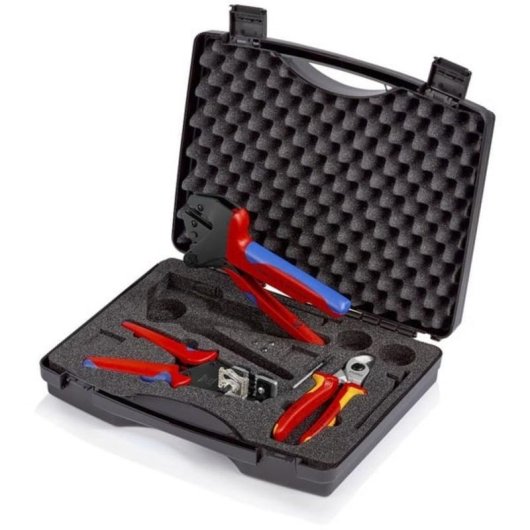 Kit di utensili KNIPEX 97 91 01 per cablaggio morbido, 3 pezzi, astuccio in plastica