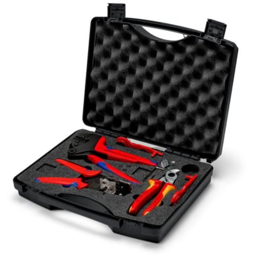 Kit d'outils KNIPEX 97 91 04 V02 pour photovoltaïque, 7 pièces, mallette plastique