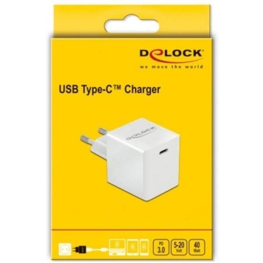 Caricatore USB-C PD 40W Delock GaN Interno Bianco