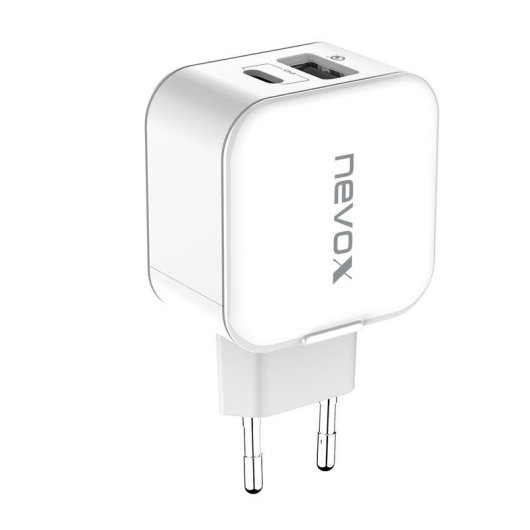 Ladegerät Nevox 1760 USB-C und USB-A 20W Quick Charge 3.0 Weiß