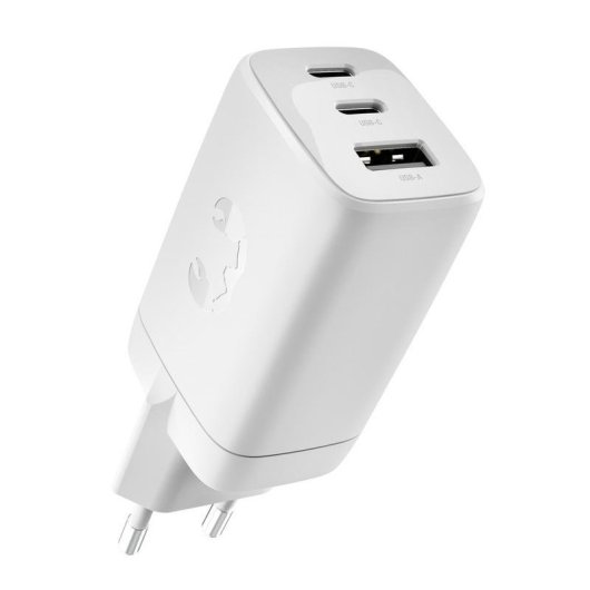 Cargador de Pared Fresh 'n Rebel 67W PD con 1 USB-A y 2 USB-C Gris Hielo