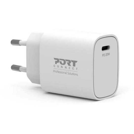Cargador de Pared Port Designs 900031EU USB-C 20W Power Delivery Blanco