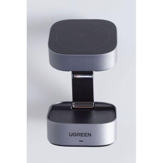 Estación de Carga Inalámbrica Ugreen 2 en 1 MagSafe Qi2 15W Plegable Gris