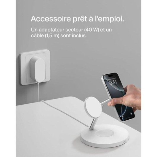 Belkin BoostCharge 3 in 1 Qi2 MagSafe Ladestation Weiß