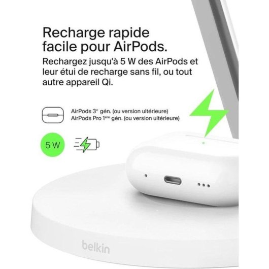 Belkin BoostCharge 3 in 1 Qi2 MagSafe Ladestation Weiß
