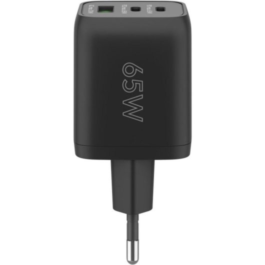 Cargador Goobay 64753 USB-C PD 65W 3 Puertos GaN Negro