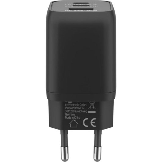 Cargador Goobay 64753 USB-C PD 65W 3 Puertos GaN Negro