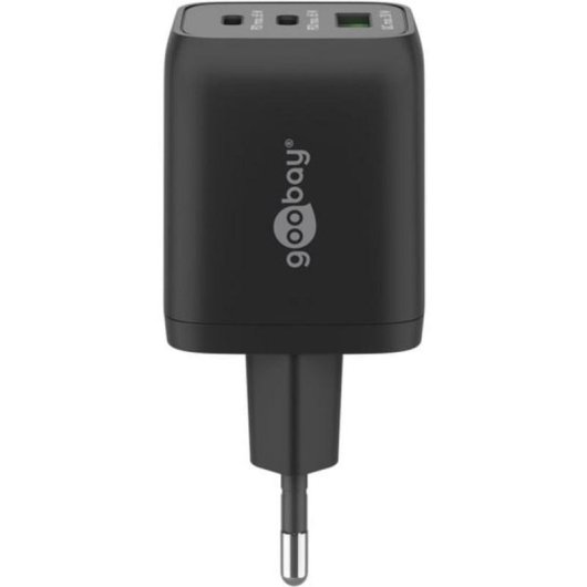 Cargador Goobay 64753 USB-C PD 65W 3 Puertos GaN Negro