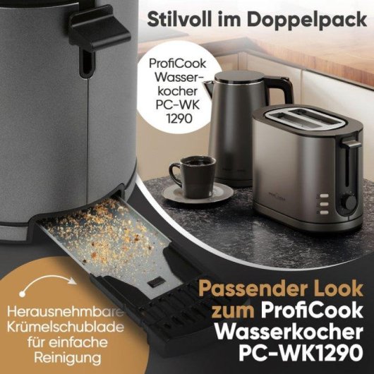 Toaster ProfiCook PC-TA 1291 950 W Extra-Weite Schlitze