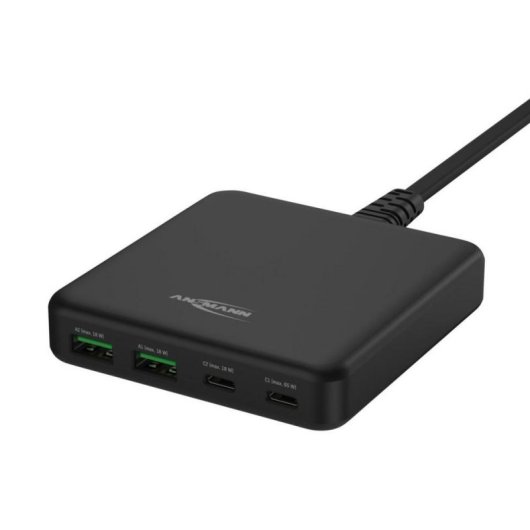 Cargador de sobremesa Ansmann DC465PD 65W 4 puertos USB-C y USB-A