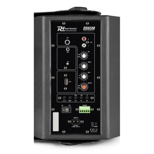 Altavoces Power Dynamics 2 vías Bluetooth 60W con mp3 y soporte pared